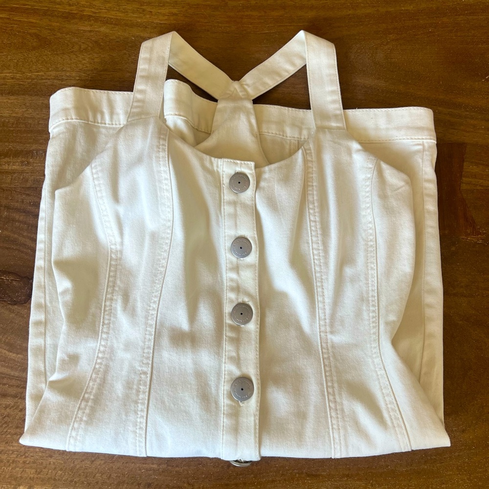 Bcbgeneration White Denim Button Down Mini Dress - image 3